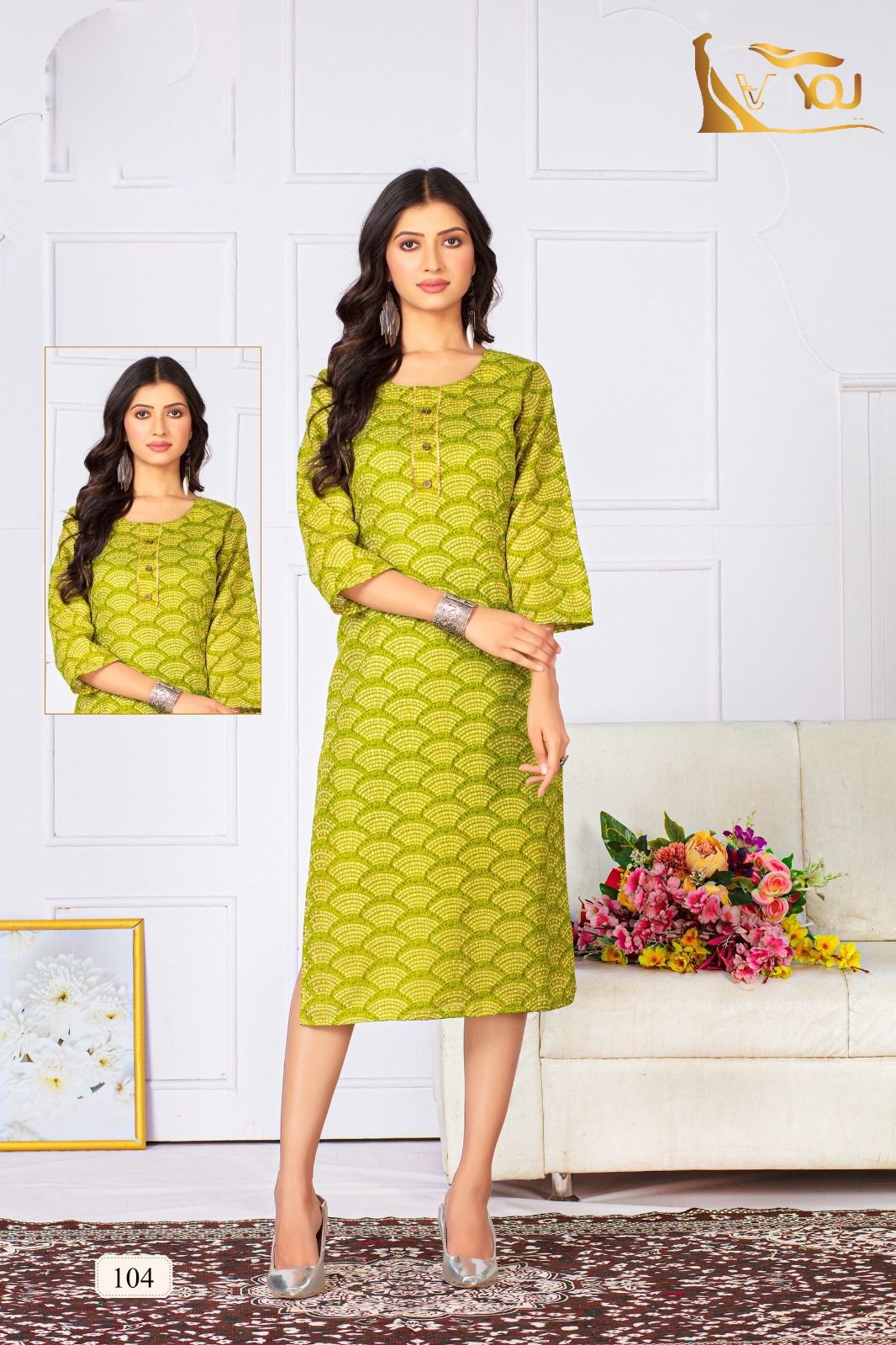 Hetvi By V4you Size Set Printed Kurtis Catalog
